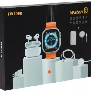 RELOJ INTELIGENTE SMARTWATCH TW1000 SET PACK 7 EN 1 BLACK 